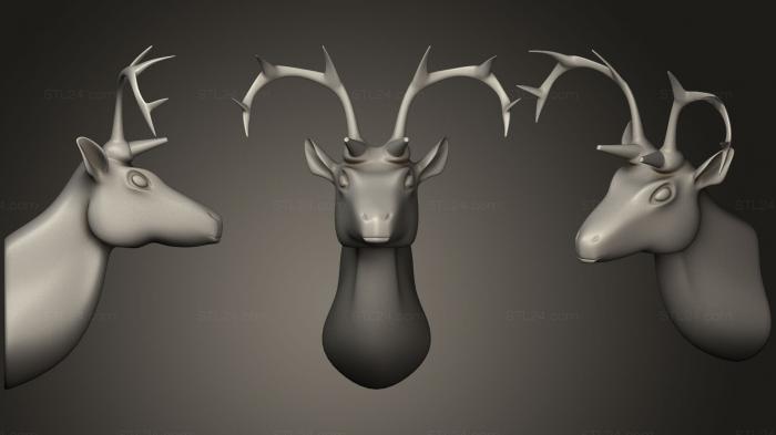 Masks and muzzles of animals - Animal Totem Elk, MSKJ_0154. 3D stl model  for CNC